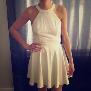 Lulu’s white open back dress